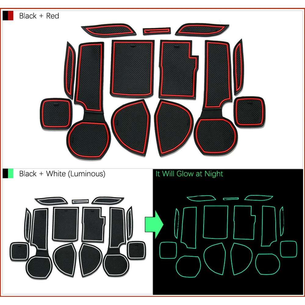 Car Door Groove Mat For suzuki SX4 S-Cross 2014-2018 Gate Slot Mat Rubber Anti-Slip Mat