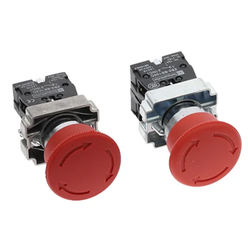 Imagen 1 del producto Interruptor de botón de parada de emergencia con cabeza de hongo rojo XB2, 22mm, 10A/415V, XB2-542, XB2-545
