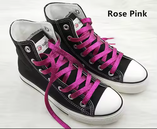 1 cm Width Colorful Lurex Shoelaces Trendy Bright Colorful Fall Winter Shoelaces Sneaker White Casual Sports Leather Shoes Laces - Image 6