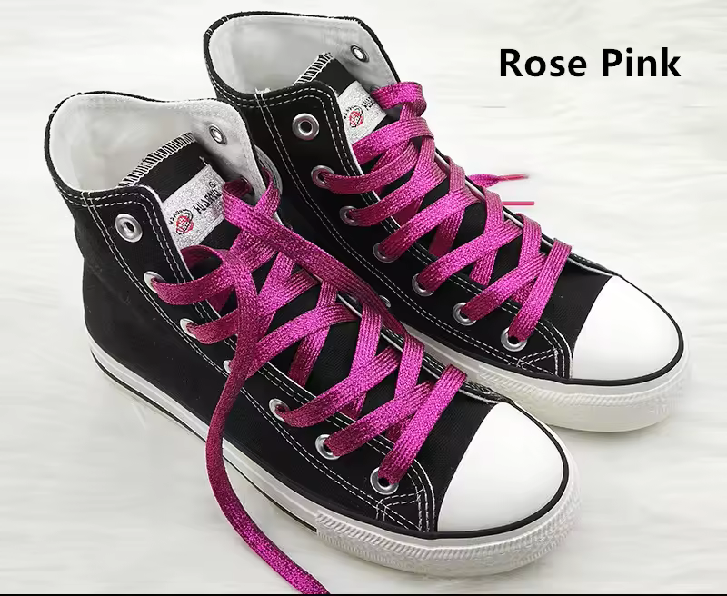 1 cm Width Colorful Lurex Shoelaces Trendy Bright Colorful Fall Winter Shoelaces Sneaker White Casual Sports Leather Shoes Laces - Image 6