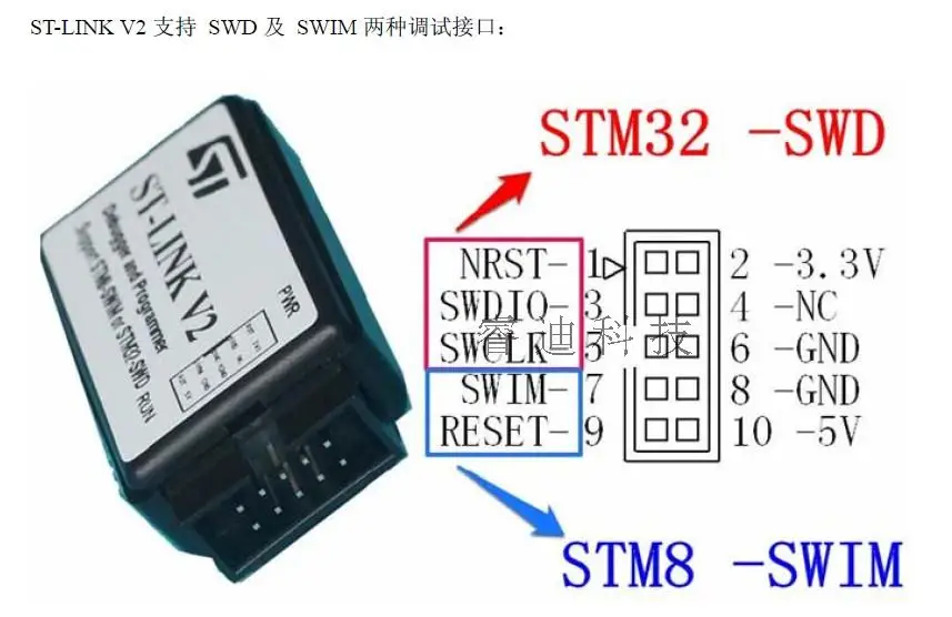 

St Link V2 Auto Upgrade Support Stm8 STM32 Downloader Programmer Emulator