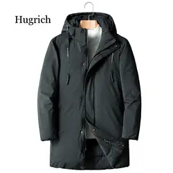 Grande tamanho grosso inverno quente com capuz jaqueta de algodão de alta qualidade roupas marca masculina casual solto parka