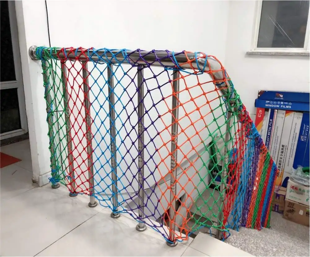 Child Safety Net Nylon Rope Grid Anti-Falling Fence Kids Balcony Railing Stair Barrier Fence Decor Hanging Network Climbing Net