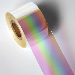 Lámina holográfica de 120m para uñas, papel de transferencia holográfica Aurora transparente, con estampado en caliente, para salón de belleza