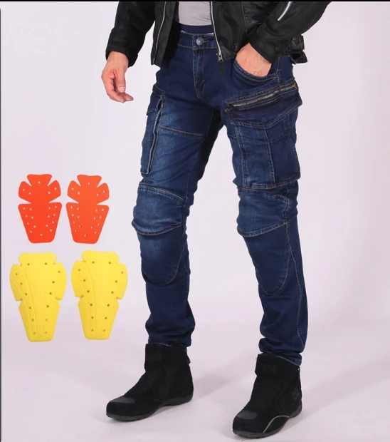 motorcycle off-road jeans pants /racing autorcycle pants /outdoor cycling pants have hip and knee protection windproof