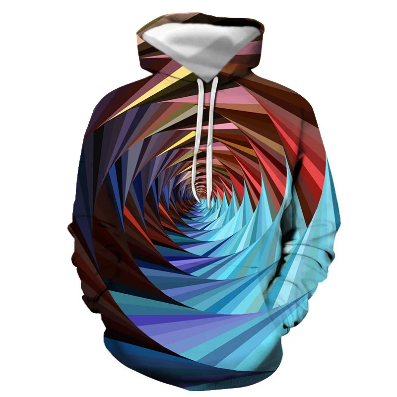 

2021 Spring and Autumn AliExpress Hot Sale Vortex Digital Printing 3D Hooded Male and Female Hip Hop