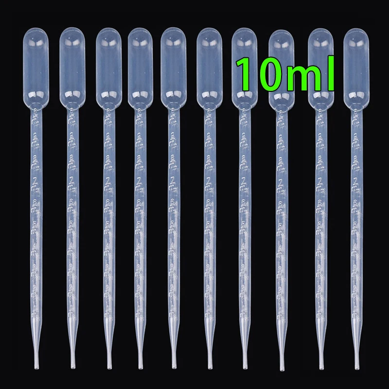 20~1000pcs , 10ml Disposable Plastic Pipette Graduated Dropper Transparent Dropper Pipettes  Lab Experiment Supplies