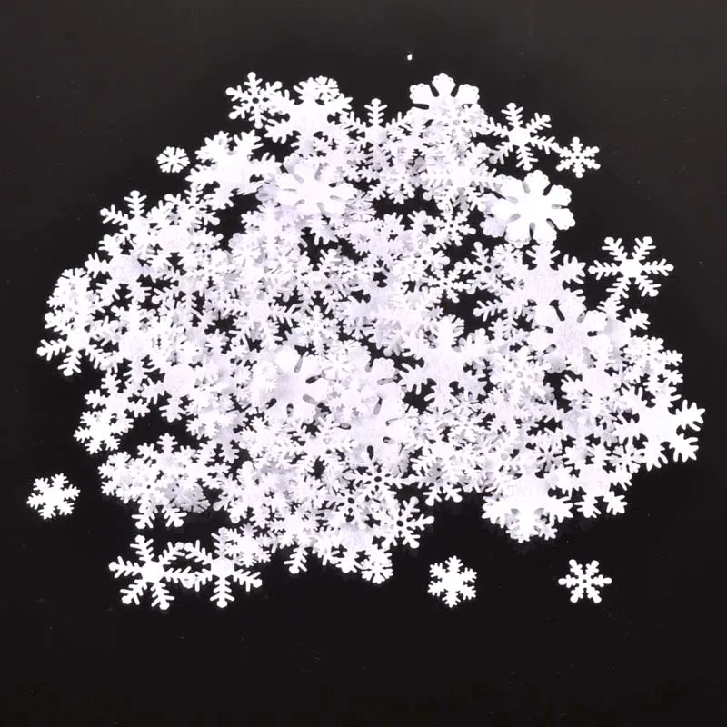 100pcs/lot White Felt Christmas Snowflake Patch Applique Scrapbooking Craft Sticker Non-woven Patch DIY CP2767