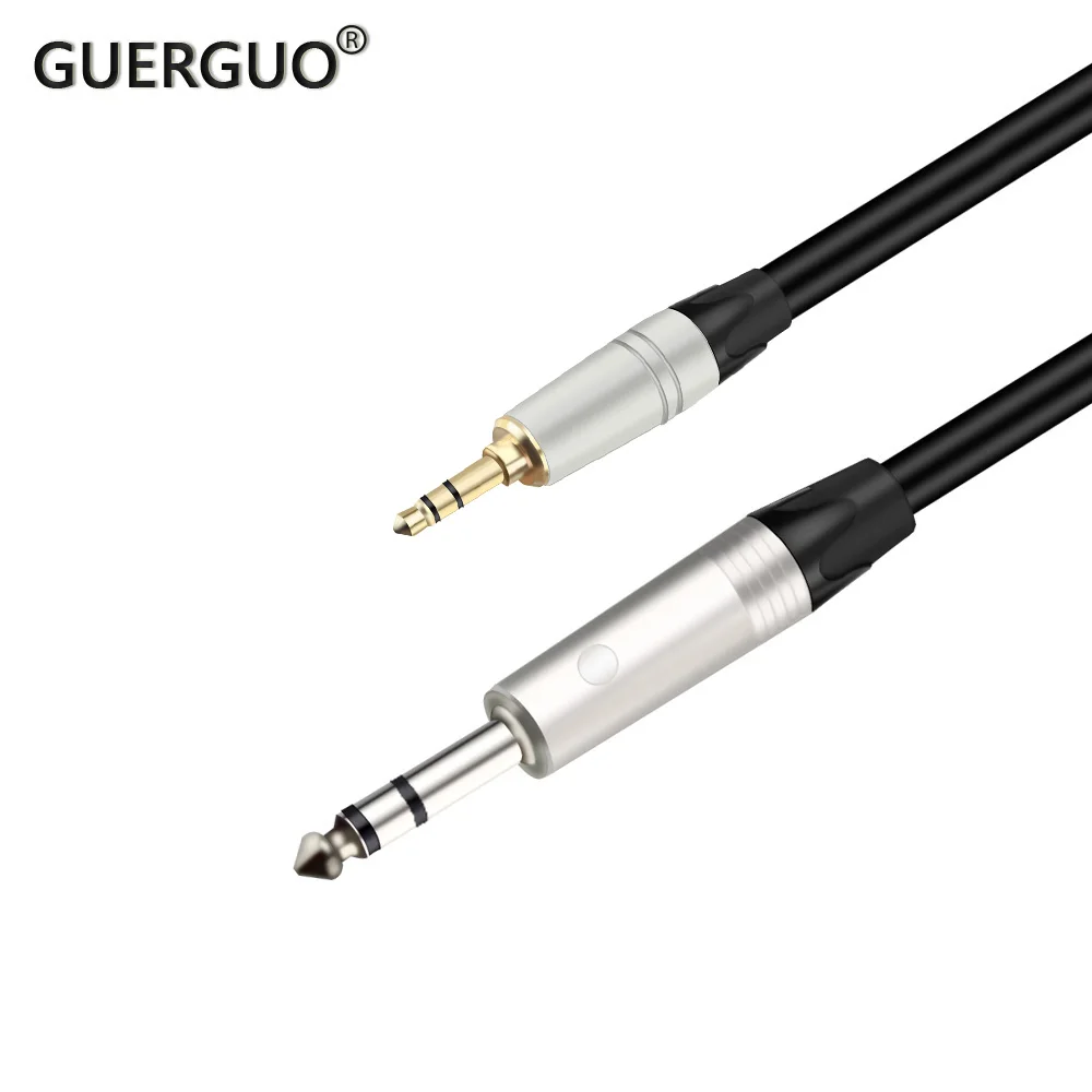 

GuerGuo 3.5mm to 6.35mm Stereo Aux Cable for Mixer Amplifier CD Player Speaker Gold Plated 1/8 to 1/4 TRS Jack Male Audio Cable