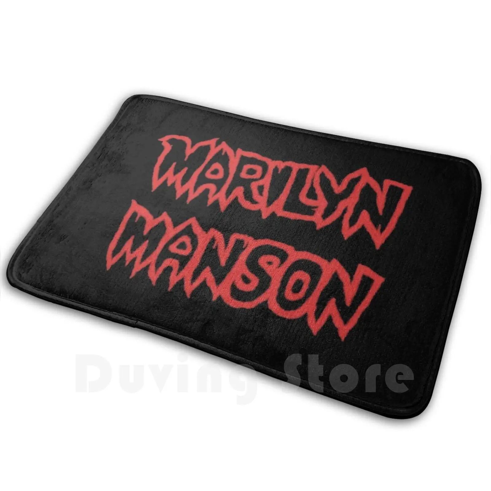 Red Marilyn Manson Logo Carpet Mat Rug Cushion Soft Non-Slip