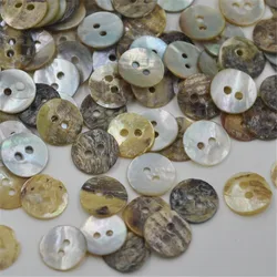 50pcs 12mm Natural Shell Sewing Buttons Color Japan Mother of Pearl MOP Round Shell 2 Hole Button Sewing PT104