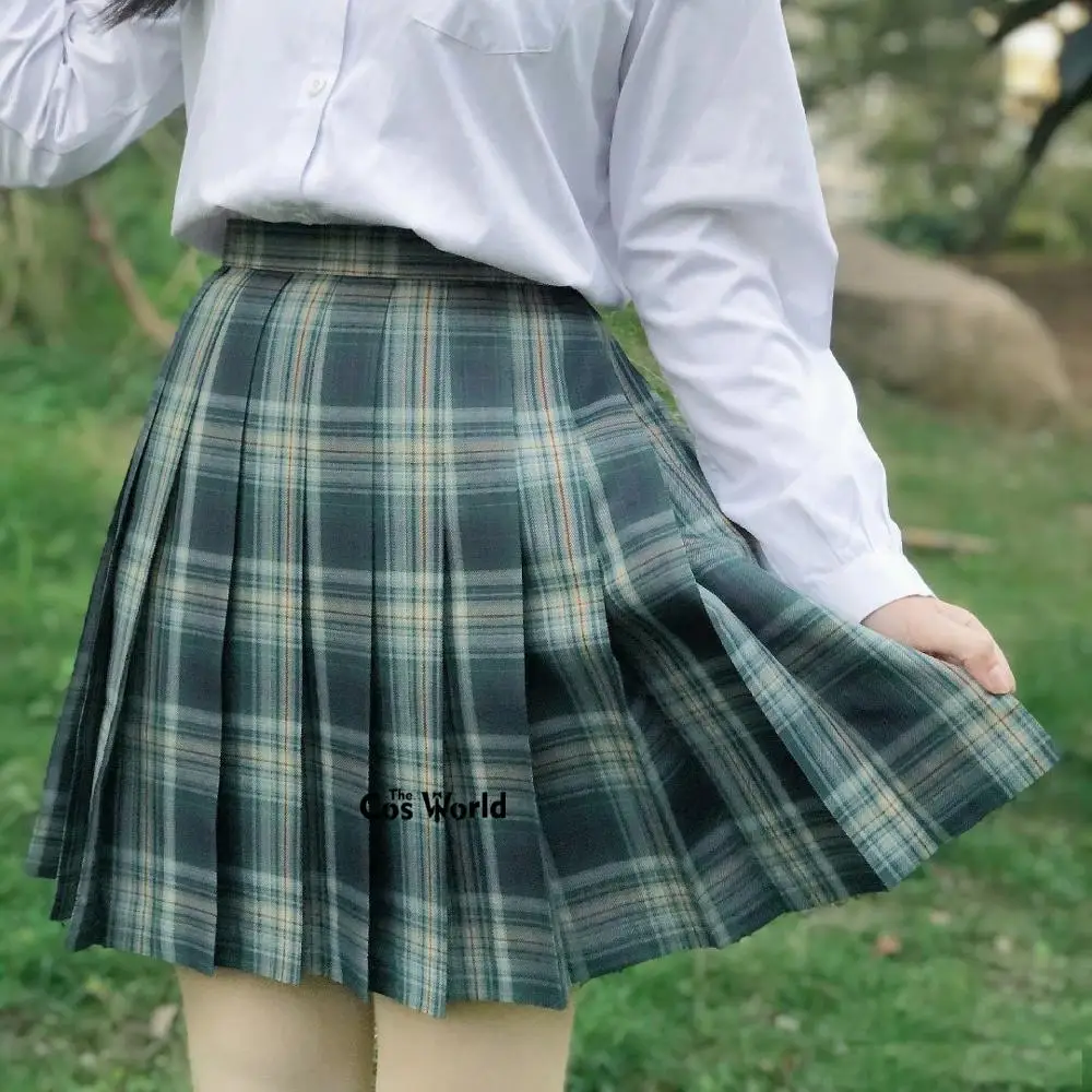 [Carta da floresta] saias plissadas japonesas de cintura alta para meninas, uniforme escolar jk, panos para estudantes