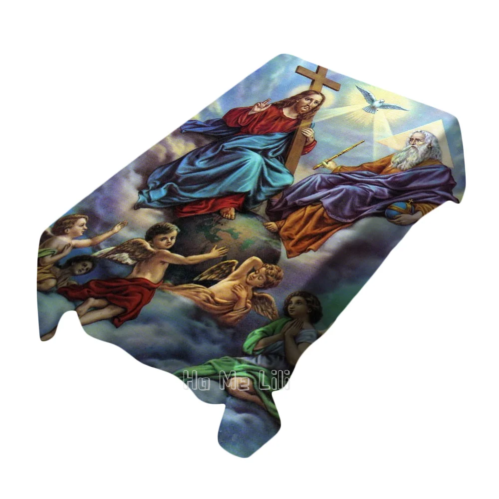 

The Most Holy Of God With One Father Son And Spirit By Ho Me Lili Table Cloth Rectangle