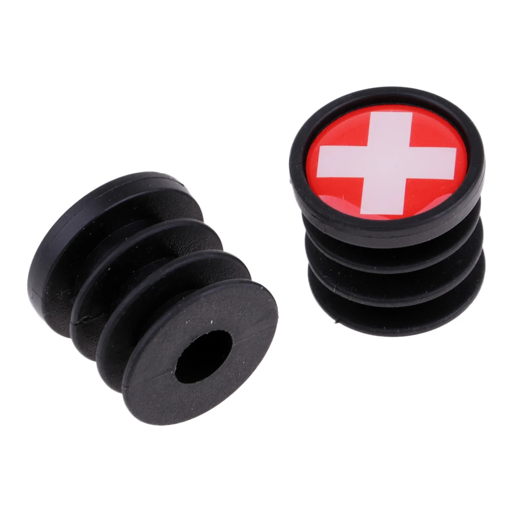 1 Pair Bicycle National Flag Handlebar End Plugs For MTB Mountain Road Bike Bicycle Grips Parts - 22mm Dia