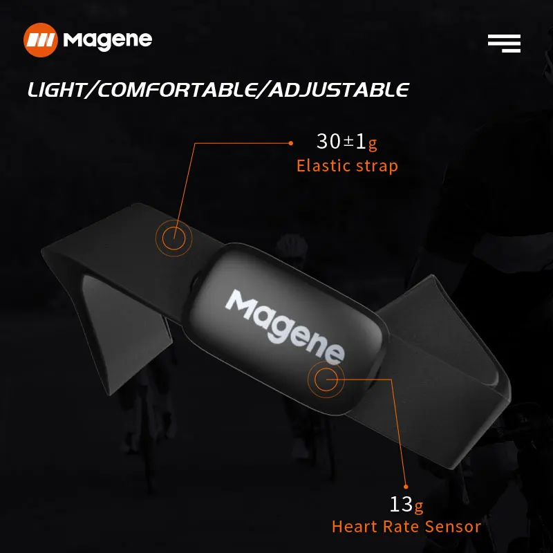 Magene H003(New H64) Heart Rate Monitor Fitness Outdoor Bluetooth 4.0 ANT+ Sensor with Chest Strap Waterproof  Sports Monitor