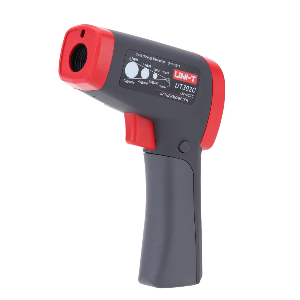 

UNI-T UT302C Handheld Non-contact Digital IR Infrared Thermometer Temperature Gun Tester Pyrometer Range -32~650C/20:1