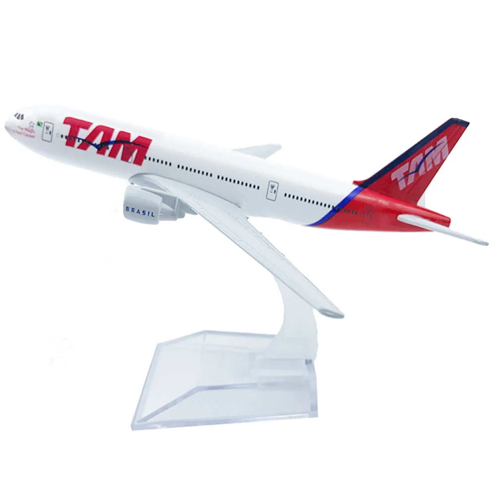 Skala 1/400 Pesawat Aloi Boeing 777 TAM Airlines 16Cm Pesawat B777 Model Mainan Dekorasi Anak-anak Anak-anak Hadiah untuk Koleksi