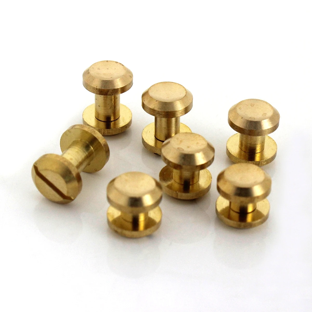 10pcs Solid Brass Concave Head  Binding Chicago Screws Nail Rivets for Photo Album Leather Craft Studs Belt Wallet Fasteners