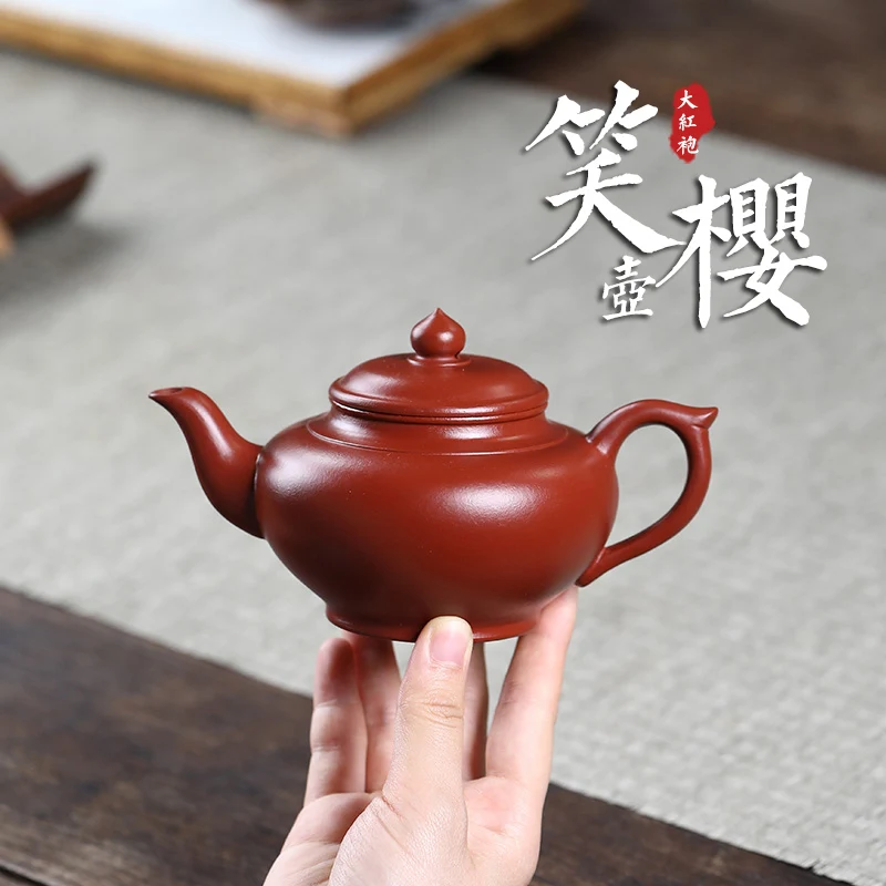 

|handmade purple clay pot Zhu Ni Dahongpao large capacity laughing cherry pot Xishi pot household tea pot special price