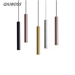 Lustre de Tubo Longo LED Ajustável, Lâmpada de Ouro Rosa Branco Preto, Ilha Bar Contador, Loja e Cozinha Fixture