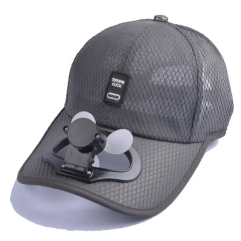 Adult Summer Sunscreen Baseball Cap with USB Rechargeable Mini Cooling Fan Breathable Mesh Adjustable Snapback Hat