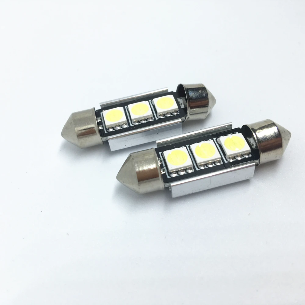 

500pcs Car Light Dome Festoon 36mm 39mm 41mm 3 SMD 5050 LED White auto Bulb interior light CANBUS Error Free C5W LED Lamp 12V