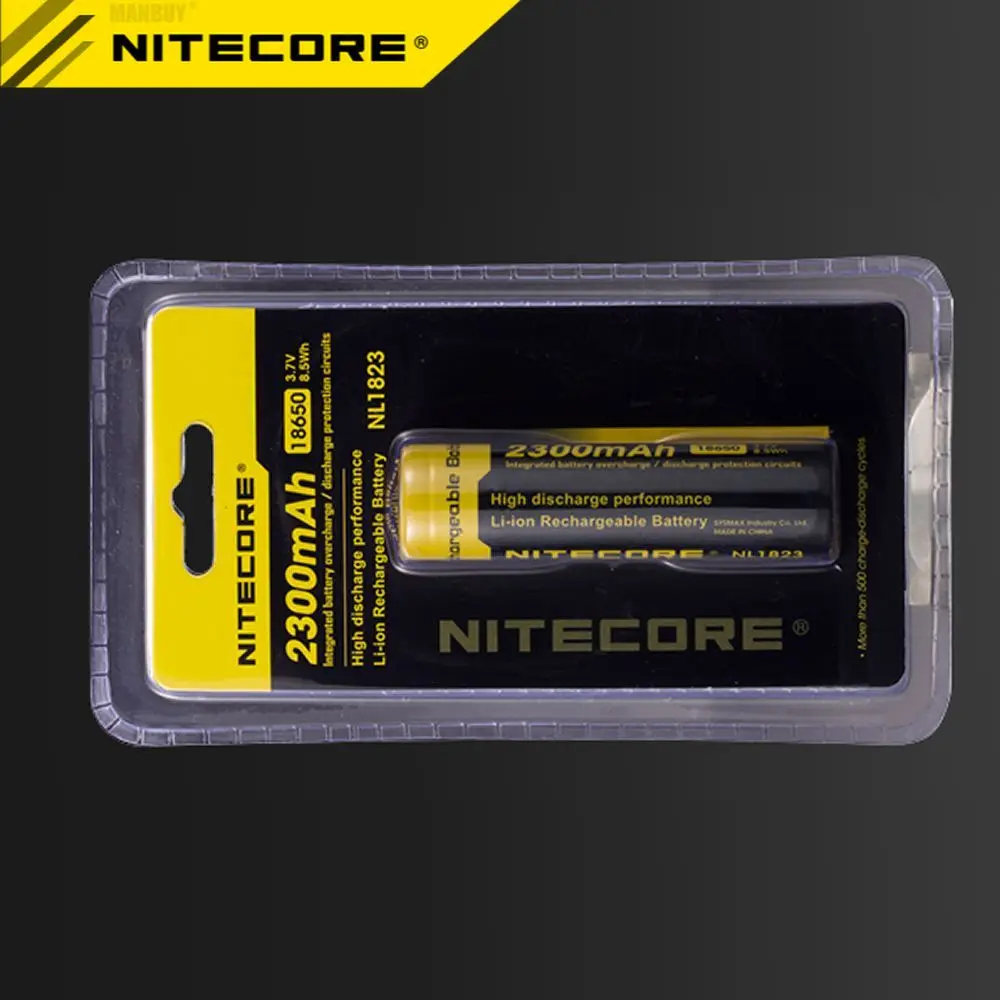 

Оригинальный Nitecore NL1823 18650 2300 мАч 3,7 в защищенный перезаряжаемый аккумулятор с подарочным фонариком, 1 шт., оптовая продажа