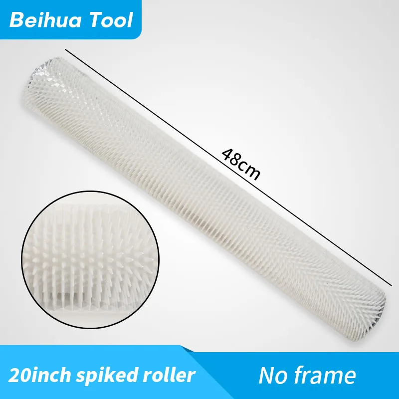 20-calowa osłona rolki z kolcami 48 cm bez ramy Plastikowa głowica rolkowa Samopoziomująca podkładka Wysokość kolca 13 mm/28 mm Narzędzia do malowania podłóg epoksydowych
