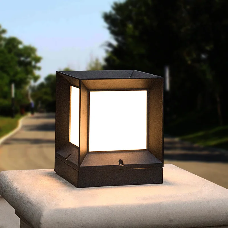 

Solar LED column head lamp waterproof Outdoor Street Lamp Landscape Light Balcony Fence Solar Lights square project wall lamp