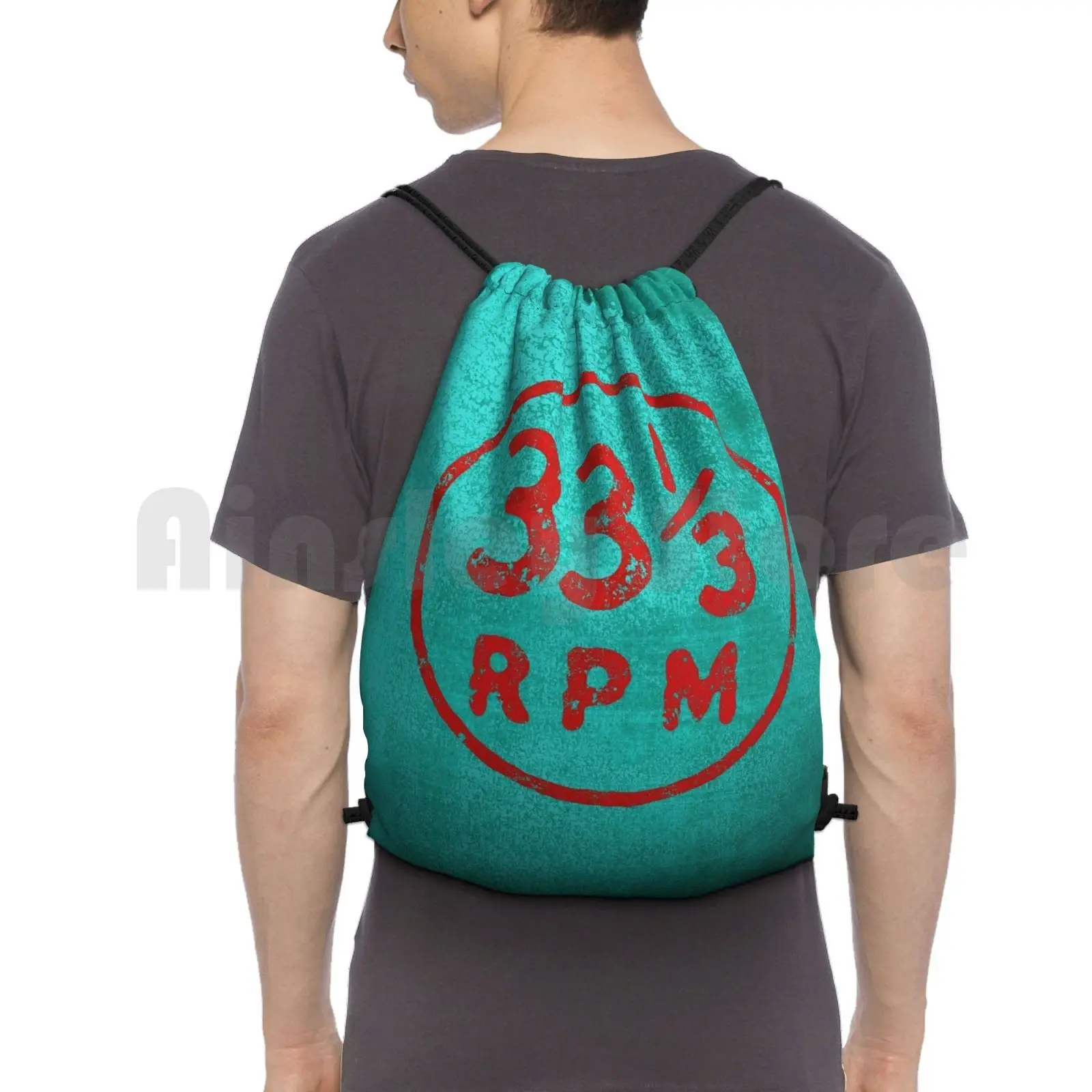 33 1 / 3 Rpm Vinyl Record Icon Backpack Drawstring Bag Riding Climbing Gym Bag 33rpm Third Thirtythree Rpm Music Records