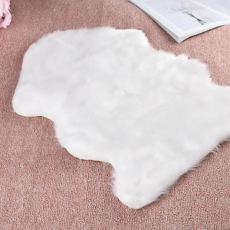 HQ-Tapis en Fourrure de Mouton Artificielle pour Chambre à Coucher et Salon, Faux Polymère Lavable, 1 Pièce