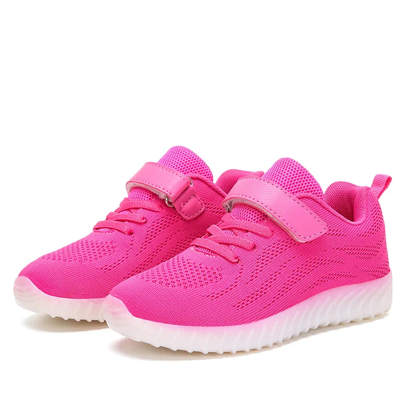 Uncle Jerry Child Summer Shoes light up shoes for Boys and Girls LED Sneakers USB Rechargeable Breathable Children Casual Shoes