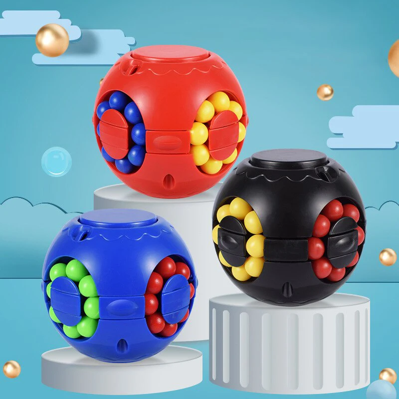 Magic Bean Puzzle Cube Spinner Rotate Slide Gyro Fidget Toy 3D Ball Anti Stress Educational IQ Game for Boy Girl Kid Adult Child