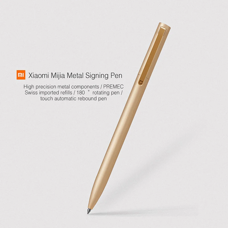 Original Xiaomi Mijia Metal Sign Pens PREMEC Smooth Switzerland Refill 0.5mm Signing Pens Mi Aluminum Alloy Pens Black Blue ink