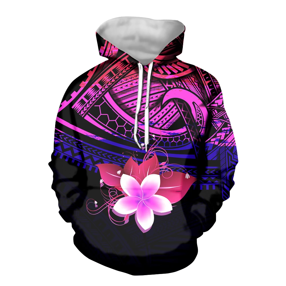 Men’s Autumn And Winter Hoodies Sweatshirts Hibiscus Boho Flower Casual Pocket Pullover Hoody Top Long-Sleeved Loose