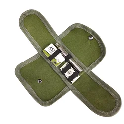 Dscosmetic double edge safety razor bag green color canvas travel bag razor pouch