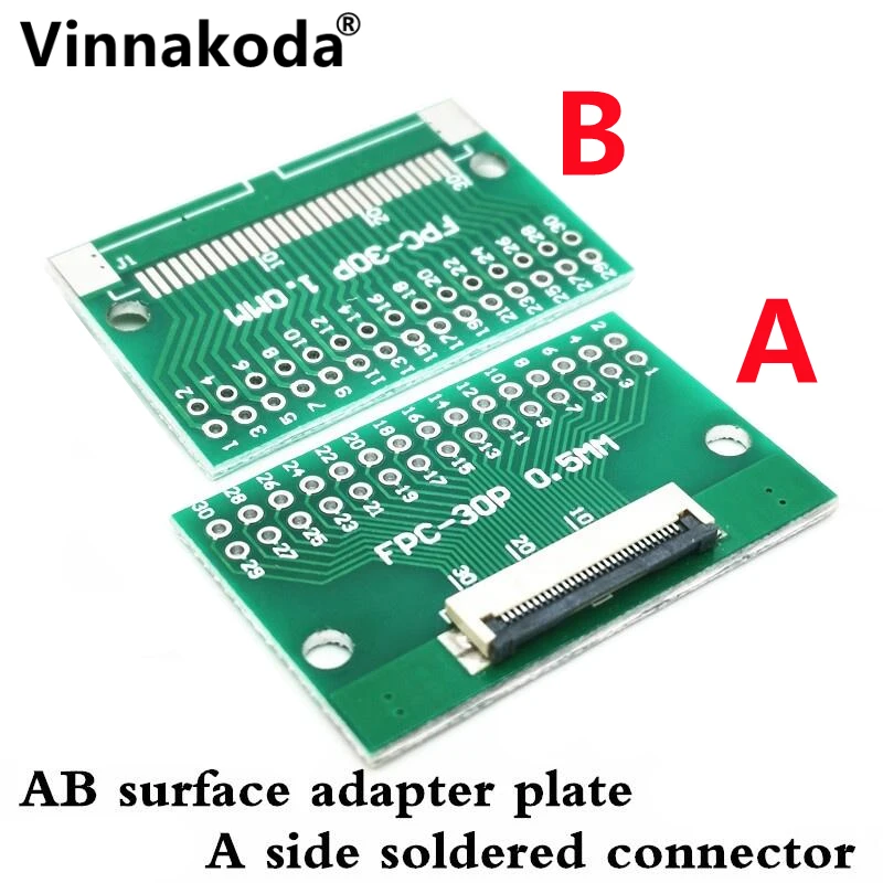 2PCS FFC/FPC adapter board 0.5MM-30P to 2.54MM welded 0.5MM-30P flip-top connector