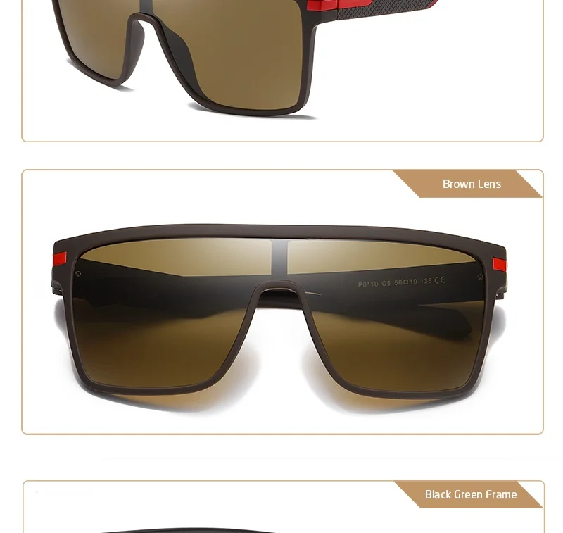 CRIXALIS Mode Polarisierte Sonnenbrille Für Männer Platz Übergroßen Anti Glare Fahrer Spiegel Sonnenbrille Frauen UV400 Brille Männlich – Detail 17