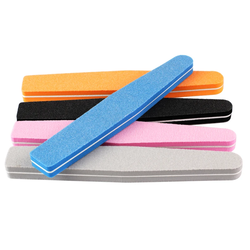 50Pcs/Lot Foam Sponge Nail File 100/180 Diamond Colorful Nail Sanding Buffer Blocks Double-side Gel Manicure Nail Art File Tool