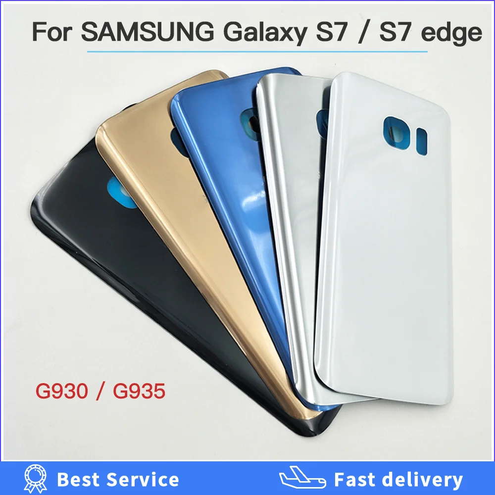 Back Battery Cover For S7 G930 Samsung Battery Cover For Samsung Galaxy S7 Edge G935 Glass Housing Battery Back Cover Rear Door