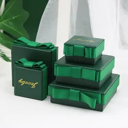 24pcs Jewelry Packaging Bowknot Boxes Surface With Word “Jewelry“ Paper Carton Gift Display Organizer Storage Necklace Display