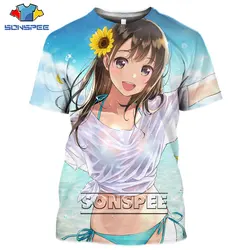 SONSPEE Anime Arknights 3d Print Game T-shirt Streetwear Men Women T-shirt Fashion Sandy Beach Harajuku Summer Homme Tshirt