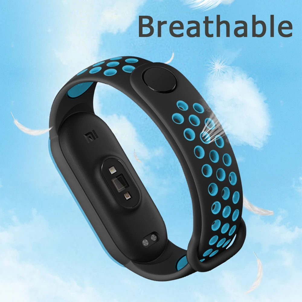 Correa de silicona para reloj Xiaomi Mi Band 5 y 6, pulsera transpirable para reloj inteligente Mi Band 3, band4, 5 y 6