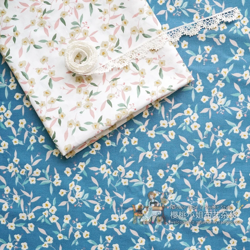 160x50cm Early Summer Printed Small Floral Vintage Pure Cotton Fabric Making Bed Sheet Clothing Cloth