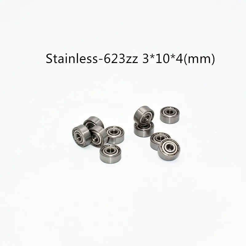 S623ZZ roestvrijstalen lager 10 stuks 3 * 10 * 4 (mm) roestwerende metalen afgedichte hoge snelheid mechanische apparatuur onderdelen