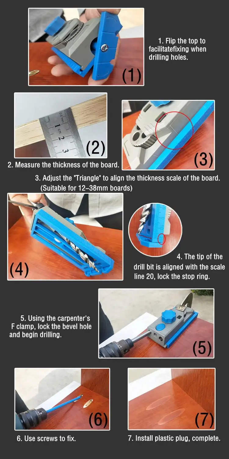 Woodworking Pocket Hole Jig 9.5mm Drill Guide Sleeve For Kreg Manual Pilot Wood Drilling Dowelling Hole Saw Master System Set