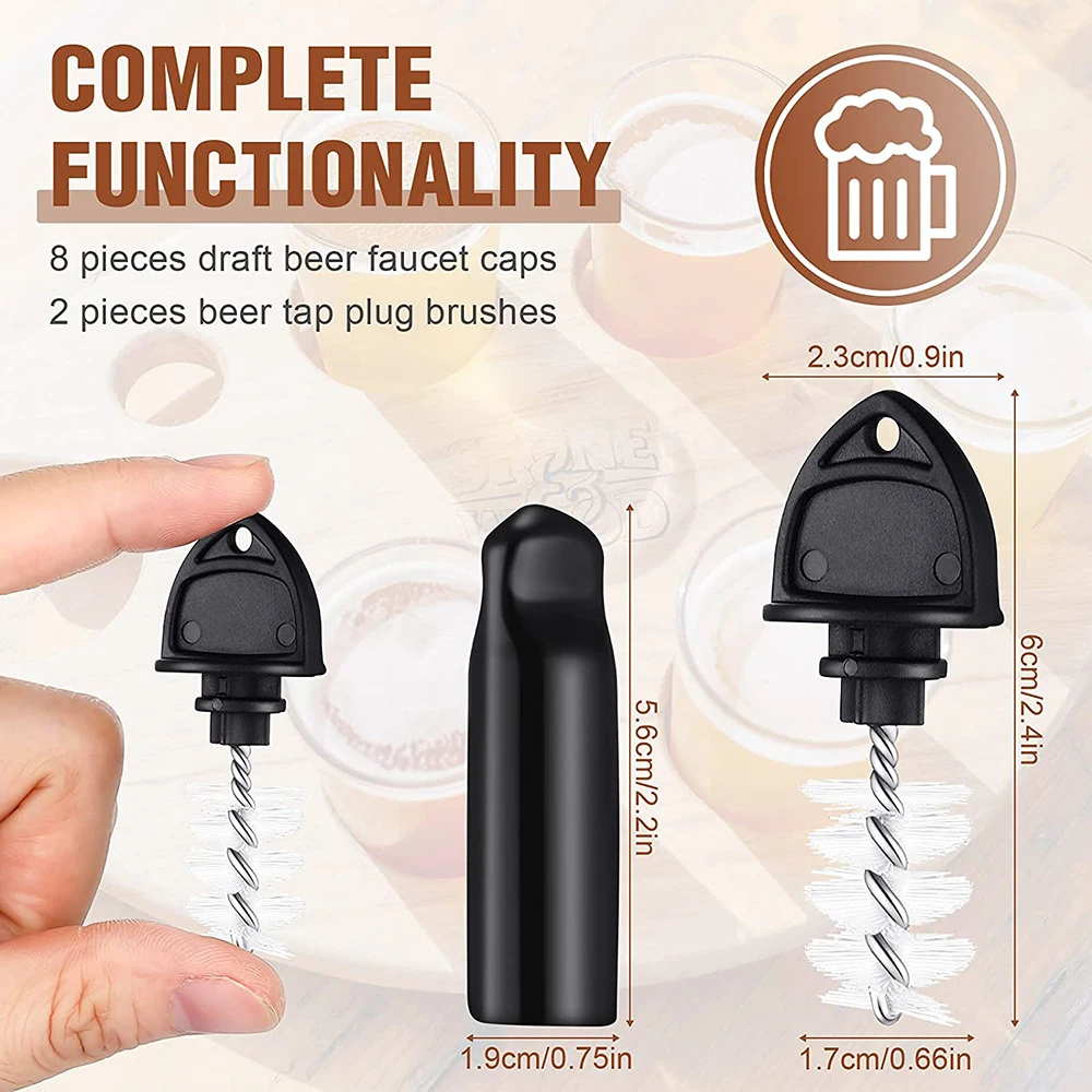 Draft Beer Tap Cover Beer Tap Cleaning Brush  Beer Faucet Keg Caps Rubber Tap Soother Sanitary Cover, Beer Faucet Tap Plug Brush