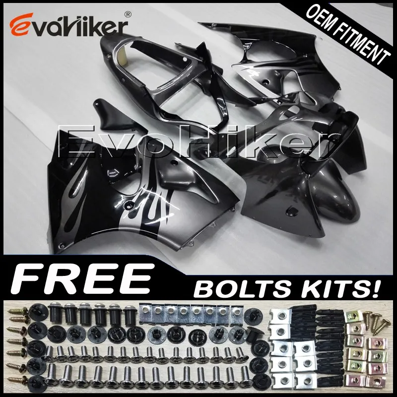 

motorcycle Fairing hull for ZX6R 2000 2001 2002 ZX 6R 00 01 02 black silver ZZR600 2005 2006 2007 2008 ABS plastic Fairings kit