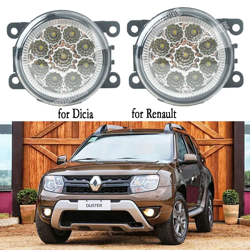 2PCS Fog Lights LED Fog Light for Renault Duster Sandero Megane 2 Megane 3 Koleos Fluence L30 Kangoo Thalia Logan Clio IV