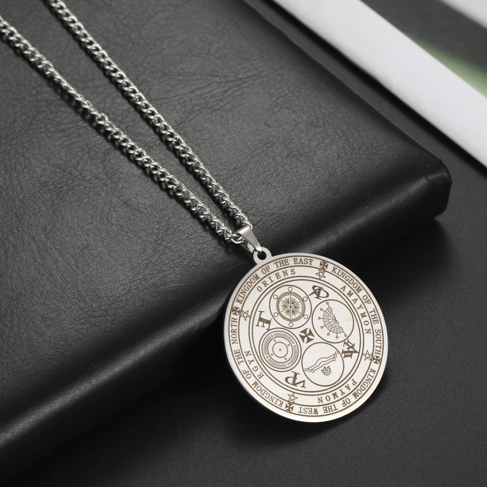 Dawapara Four Powerful Archangels Necklace The Seals of The Four Emperors Kingdom of Spirits Rulership Stainless Steel Amulet
